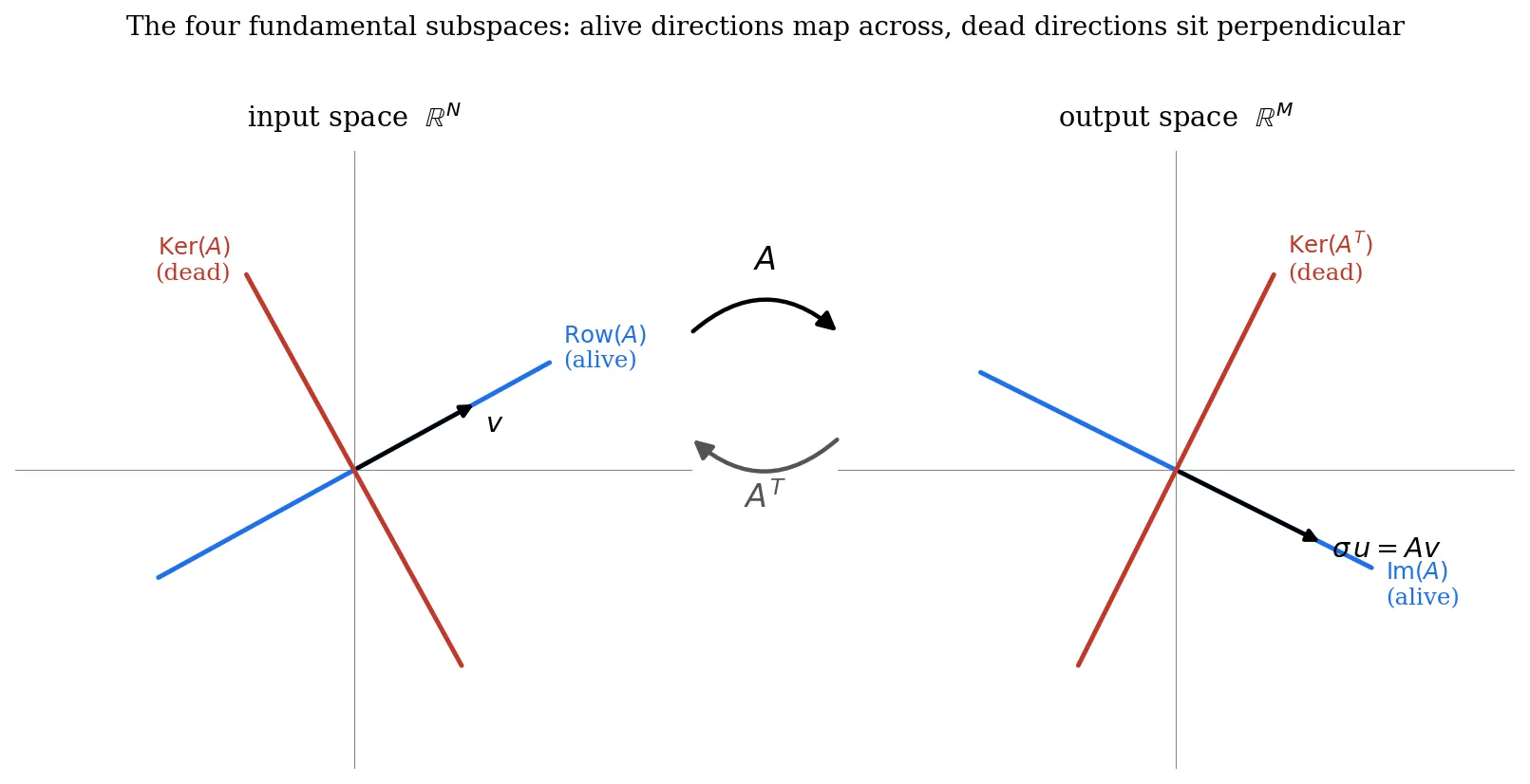 The four fundamental subspaces